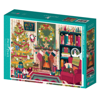 Immagine di Puzzle Pieces and Peace Festive Fireplace