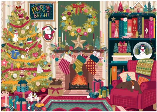 Immagine di Puzzle Pieces and Peace Festive Fireplace