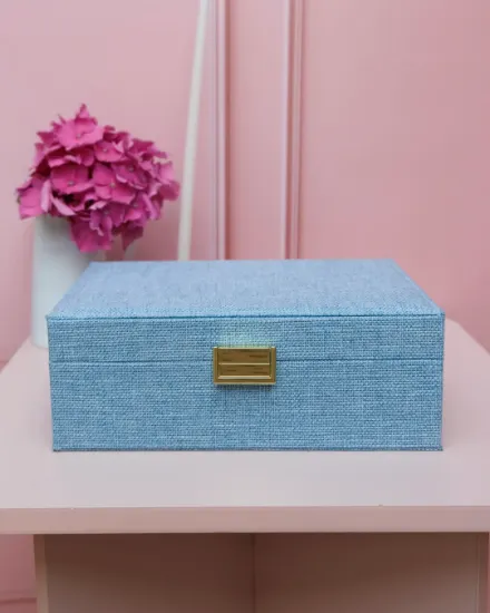 Immagine di Portagioie Louise Maison Scarlett in tessuto azzurro